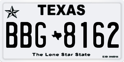 TX license plate BBG8162