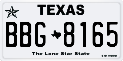 TX license plate BBG8165