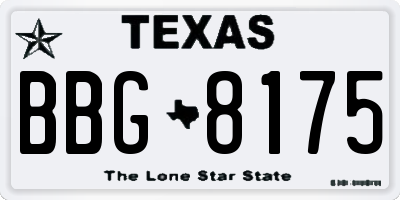 TX license plate BBG8175