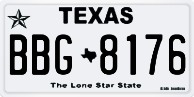 TX license plate BBG8176