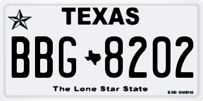 TX license plate BBG8202