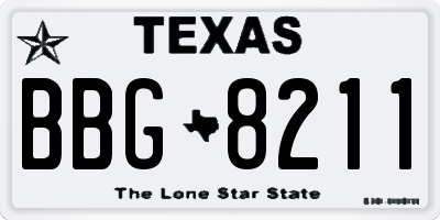 TX license plate BBG8211