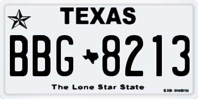 TX license plate BBG8213