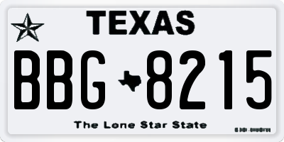 TX license plate BBG8215