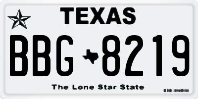 TX license plate BBG8219