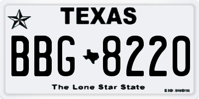 TX license plate BBG8220