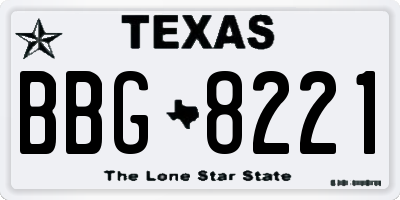 TX license plate BBG8221