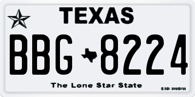 TX license plate BBG8224