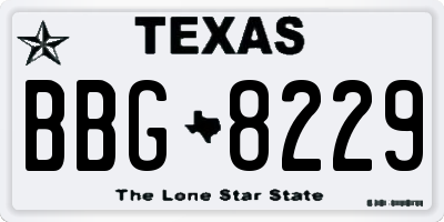 TX license plate BBG8229