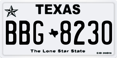 TX license plate BBG8230