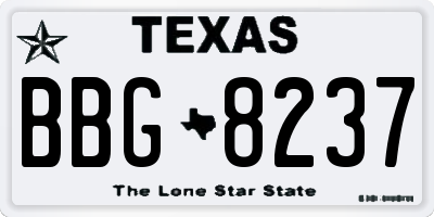 TX license plate BBG8237