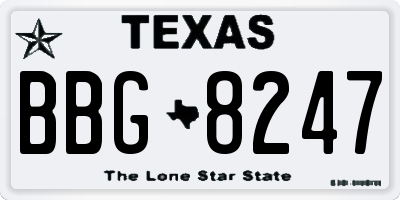 TX license plate BBG8247