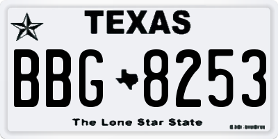 TX license plate BBG8253