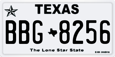 TX license plate BBG8256