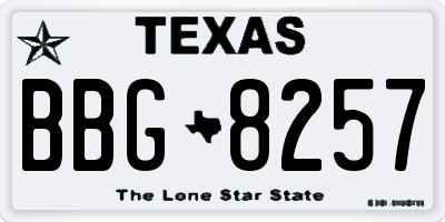 TX license plate BBG8257