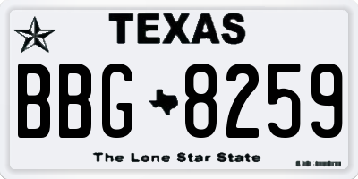 TX license plate BBG8259