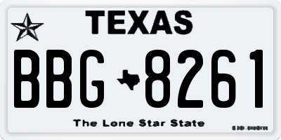 TX license plate BBG8261