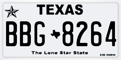 TX license plate BBG8264