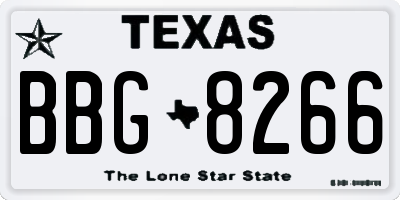 TX license plate BBG8266