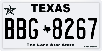 TX license plate BBG8267