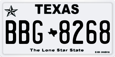 TX license plate BBG8268