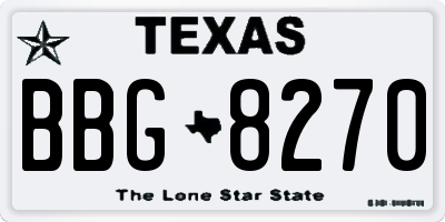 TX license plate BBG8270