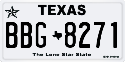 TX license plate BBG8271