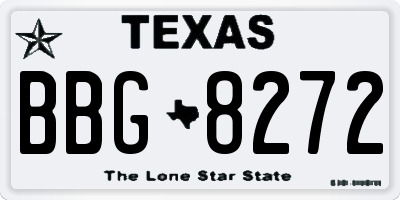 TX license plate BBG8272