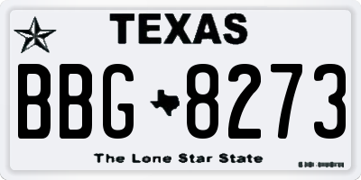 TX license plate BBG8273