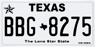 TX license plate BBG8275