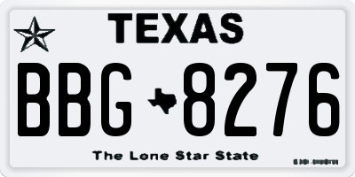 TX license plate BBG8276