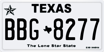 TX license plate BBG8277