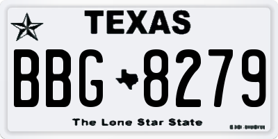 TX license plate BBG8279