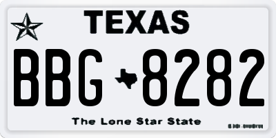 TX license plate BBG8282