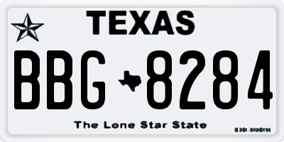 TX license plate BBG8284