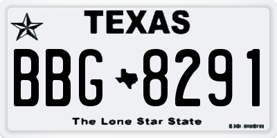 TX license plate BBG8291