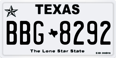 TX license plate BBG8292