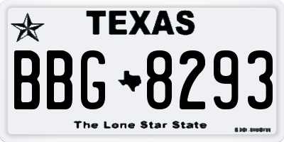 TX license plate BBG8293