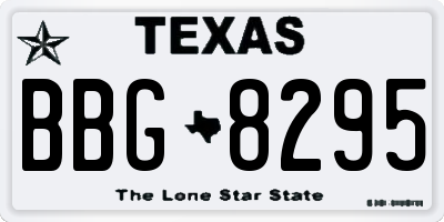 TX license plate BBG8295