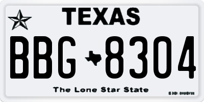 TX license plate BBG8304