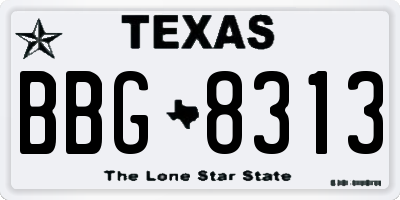 TX license plate BBG8313