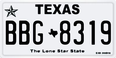 TX license plate BBG8319