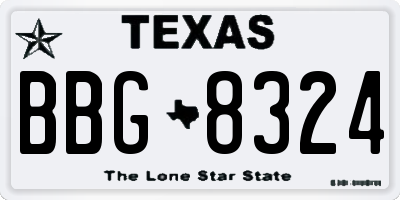 TX license plate BBG8324