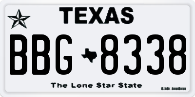 TX license plate BBG8338