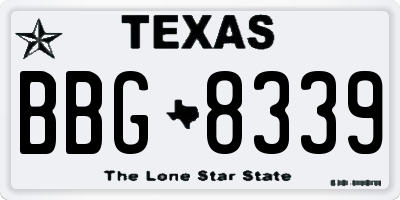 TX license plate BBG8339