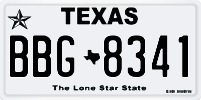 TX license plate BBG8341