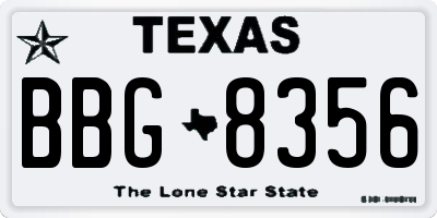 TX license plate BBG8356