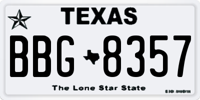 TX license plate BBG8357