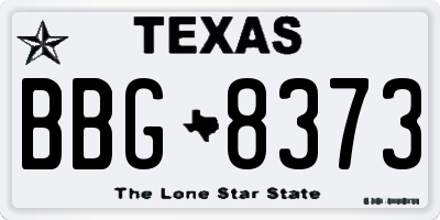 TX license plate BBG8373