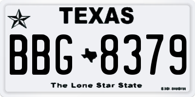 TX license plate BBG8379